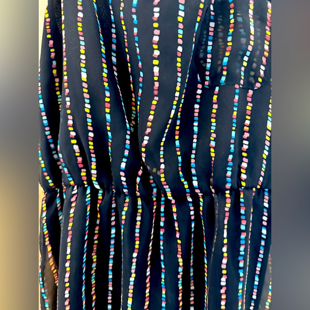 Roxy Black Dress with Multicolor Stripesp: Eligible 3/$25! - Picture 5 of 10